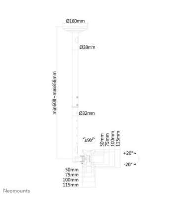 TV SET ACC CEILING MOUNT 10-30/FPMA-C050BLACK NEOMOUNTS