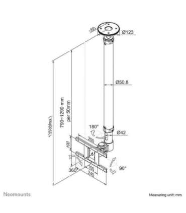 TV SET ACC CEILING MOUNT 10-26/FPMA-C100WHITE NEOMOUNTS