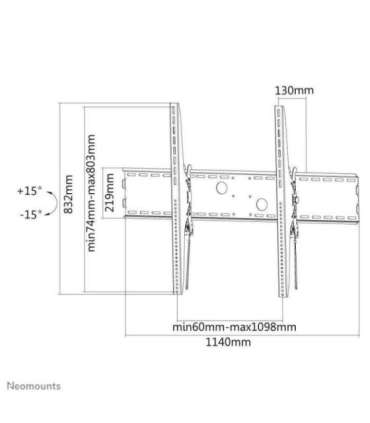 TV SET ACC WALL MOUNT BLACK/60-100" LFD-W2000 NEOMOUNTS