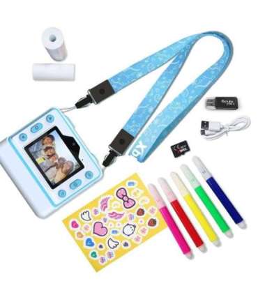 FLASH BLUE INSTANT CAMERA WITH THERMAL PRINTER FOR CHILDREN