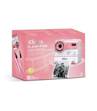 FLASH PINK  INSTANT CAMERA WITH THERMAL PRINTER FOR CHILDREN