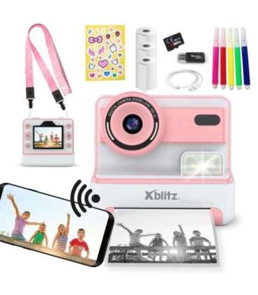 FLASH PINK  INSTANT CAMERA WITH THERMAL PRINTER FOR CHILDREN