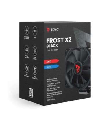 Savio SAVGCOFROSTBLACKX2 Computer case Heatsink/Radiator 12 cm Black 1 pc(s)