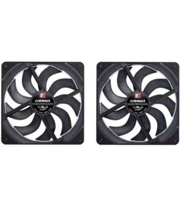 Noctua 140mm NF-A14x25 G2 PWM Sx2 PP chromax.black edition - dual fan set