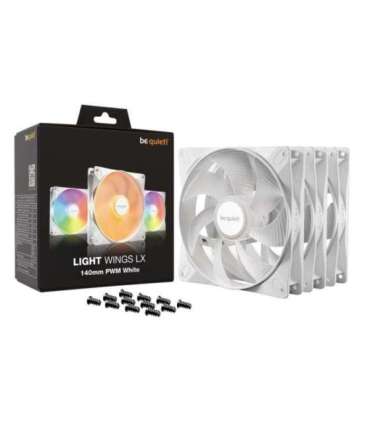 be quiet! LIGHT WINGS LX 140mm PWM 3-Pack White Computer case Fan 14 cm 3 pc(s)