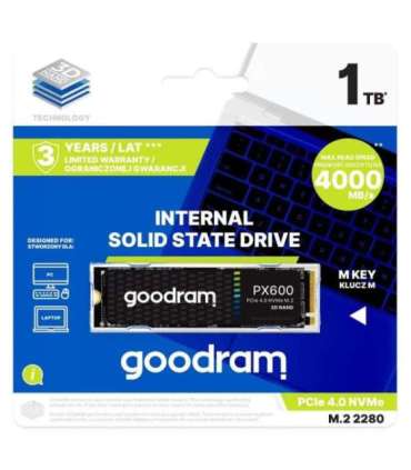 Goodram SSDPR-PX600-2K0-80 internal solid state drive 2 TB M.2 PCI Express 4.0 NVMe 3D NAND