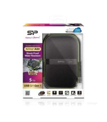 Silicon Power Armor A60 external hard drive 5000 GB Black, Green