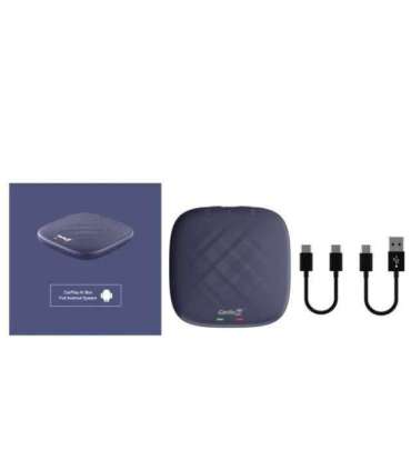 CARLINKIT Adapter Wireless AI Box with Android 13 - 8GB+128GB for original car radios with CarPlay blue