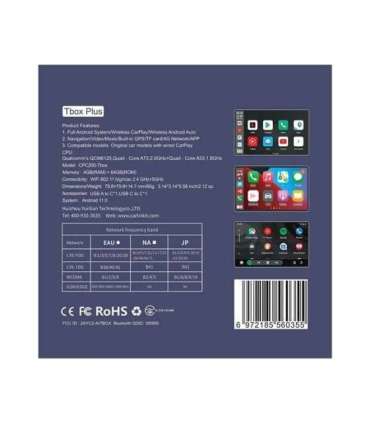 CARLINKIT Adapter Wireless AI Box with Android 13 - 8GB+128GB for original car radios with CarPlay blue