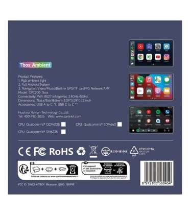 CarlinKit CPC200-Tbox Ambient Wireless adapter 8GB/128GB Black