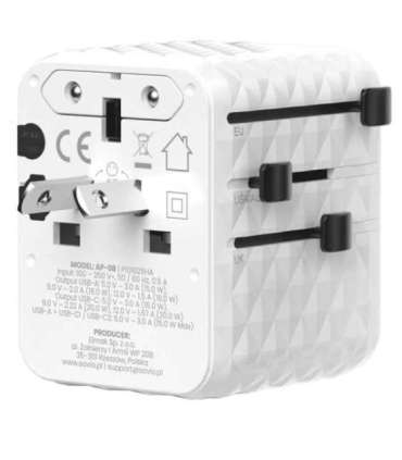 Savio AP-08 power adapter/inverter 20 W White