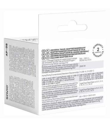 Savio AP-08 power adapter/inverter 20 W White