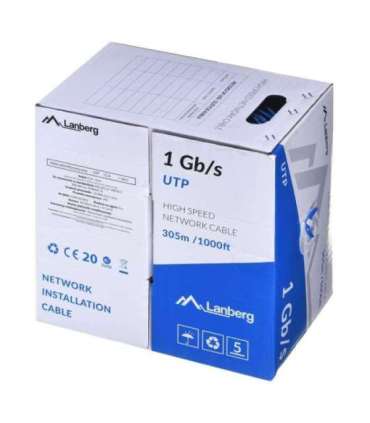 LANBERG UTP CABLE 1GB/S 305M WIRE CCA BLUE