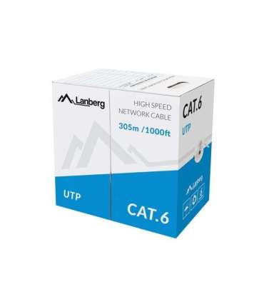 LANBERG CABLE UTP CAT.6 305M WIRE CU GRAY