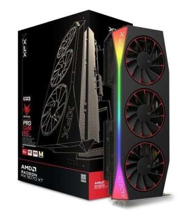 XFX Mercury Radeon RX 9070 XT OC Magnetic Air Edition RGB AMD 16 GB GDDR6
