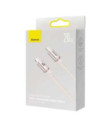 Kabel USB-C do iP Baseus Crystal Shine,  20W, 2m (różowy)