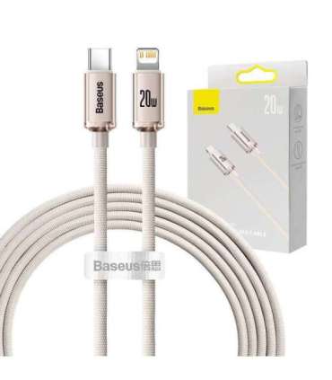 Kabel USB-C do iP Baseus Crystal Shine,  20W, 2m (różowy)