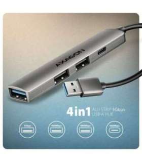 AXAGON ALU STRIP USB-A 4 port hub HUE-STA