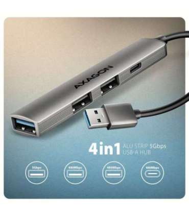 AXAGON ALU STRIP USB-A 4 port hub HUE-STA