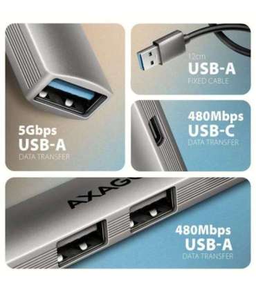 AXAGON ALU STRIP USB-A 4 port hub HUE-STA