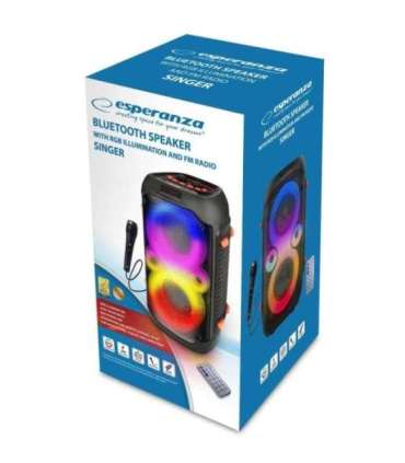 Esperanza EP156 BT FM LED RGB KARAOKE Speaker Black 20W