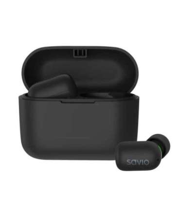 Savio TWS-09 IPX5 headphones/headset Wireless In-ear Music Bluetooth Black