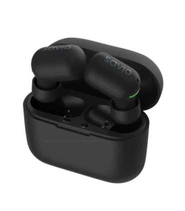Savio TWS-09 IPX5 headphones/headset Wireless In-ear Music Bluetooth Black