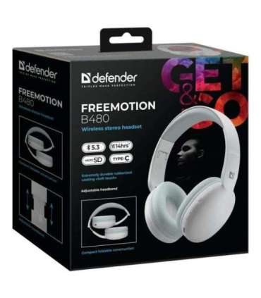HEADPHONES DEFENDER BLUETOOTH FREEMOTION B480 WHITE