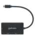 Manhattan USB-C Dock/Hub, Ports (x3): DVI-I, HDMI and VGA Ports, Note: Only One Port can be used at a time, External