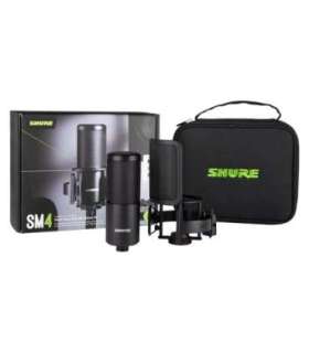 Shure SM4-K-KIT - condenser microphone, externally polarised, handle, popfilter, case