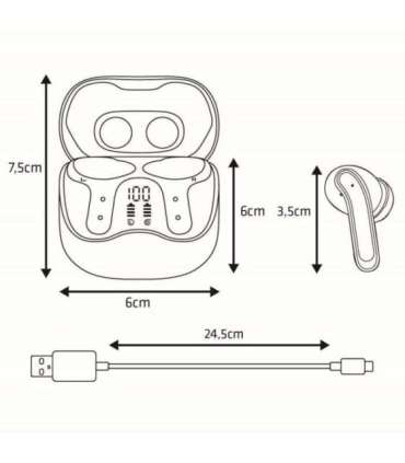 Audiocore wireless headphones, hybrid ANC, ENC, 6 microphones, charging case, Tuya, AC591 PRO