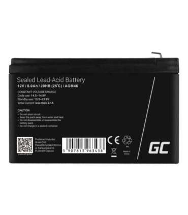 Green Cell AGM46 industrial rechargeable battery Sealed Lead Acid (VRLA) 8000 mAh 12 V