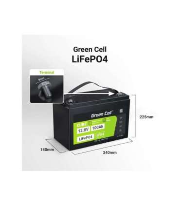 Green Cell LFPGC12V100AH UPS battery Lithium Iron Phosphate (LiFePO4) 12.8 V 100 Ah