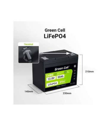 Green Cell LFPGC12V50AH UPS battery Lithium Iron Phosphate (LiFePO4) 12 V 50 Ah