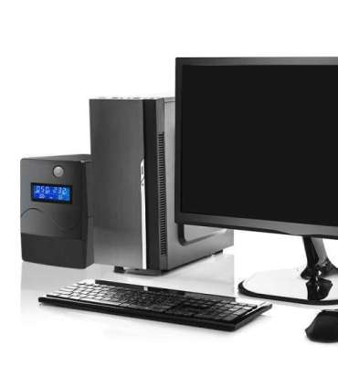 Qoltec Monolith uninterruptible power supply (UPS) Double-conversion (Online) 0.45 kVA 240 W 2 AC outlet(s)