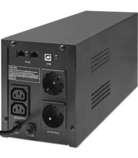 Qoltec 53770 uninterruptible power supply (UPS) Line-Interactive 1.5 kVA 900 W 2 AC outlet(s)