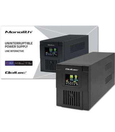 Qoltec 53770 uninterruptible power supply (UPS) Line-Interactive 1.5 kVA 900 W 2 AC outlet(s)