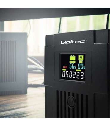 Qoltec 53770 uninterruptible power supply (UPS) Line-Interactive 1.5 kVA 900 W 2 AC outlet(s)