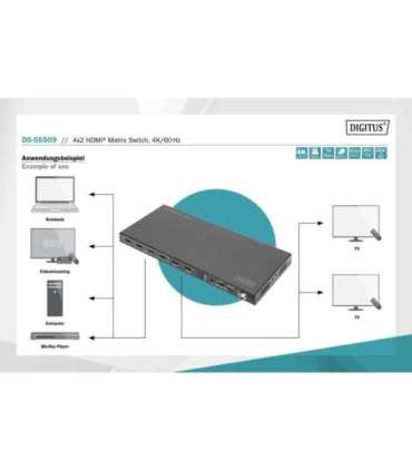 Digitus 4x2 HDMI Matrix Switch, 4K/60Hz DS-55509