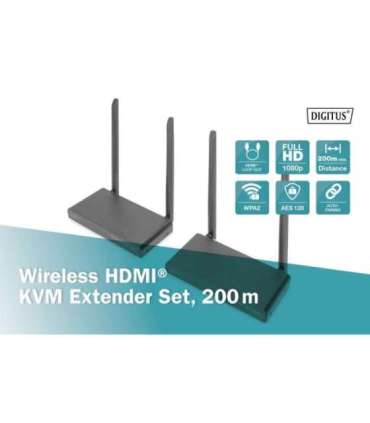 Digitus Wireless HDMI KVM Extender Set, 200 m DS-55321