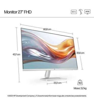 HP 27-inch Series 5 FHD monitor in white - 527sw