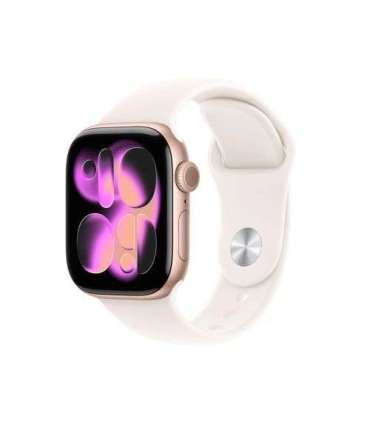 Apple Watch Series 11 (2025) GPS 42mm Rose Gold Alu Case, Light Blush Sport Band S/M EU MEU04