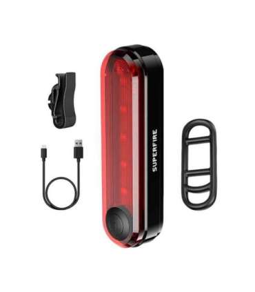 Superfire BTL01 rear bike light, USB, 230mAh