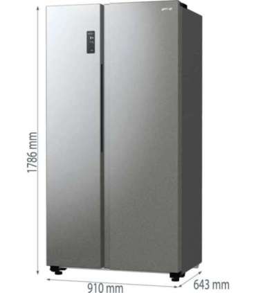 Gorenje NRR9185EAXL side-by-side refrigerator Freestanding 550 L E Silver