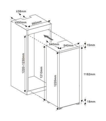 MPM MPM-185-CJI-18 combi-fridge Built-in 181 L E White