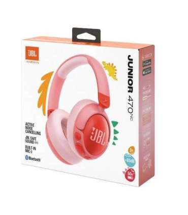 JBL JR470NC Bluetooth Wireless On-Ear Headphones for Kids Pink EU