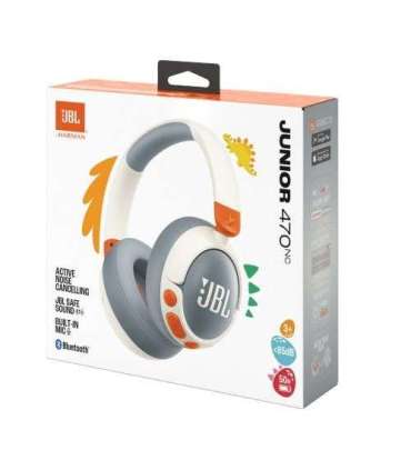 JBL JR470NC Bluetooth Wireless On-Ear Headphones for Kids White EU