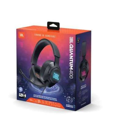 JBL Quantum 400 Headphone Wired Gaming Headset with Microphone, (USB), Black EU