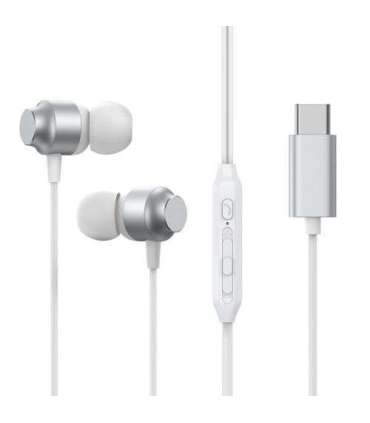 Joyroom Earphone Wired In-Ear Headphones with Remote and Microphone, Type-C USB, Silver EU (JR-EC06)