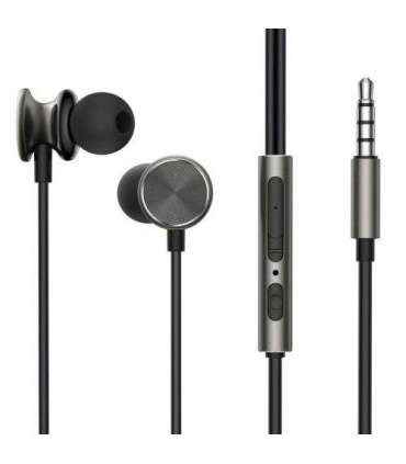Joyroom Earphone Wired, In-Ear Headphones with Remote and Microphone, 3.5mm Jack, Dark Gray (JR-EW03)